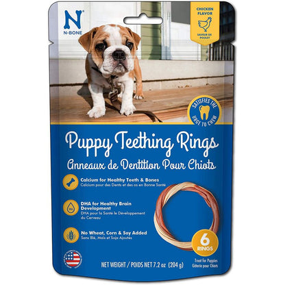 N-Bone Puppy Teething Ring - Chicken Flavor-Dog-N-Bone-Puppy Teething Ring - 3.5" Diameter (6 Pack)-