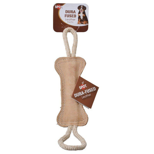 Spot Dura-Fused Leather Bone Tug Dog Toy-Dog-Spot-18" Long-