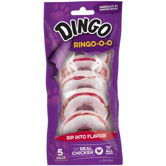 Dingo Ringo Meat & Rawhide Chews (No China Sourced Ingredients)-Dog-Dingo-5 Pack (2.75" Rings)-