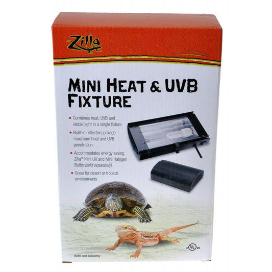 Zilla Mini Heat & UVB Fixture-Reptile-Zilla-1 Pack - (9-1/4"L x 5-1/8"W x 2-5/8"H)-