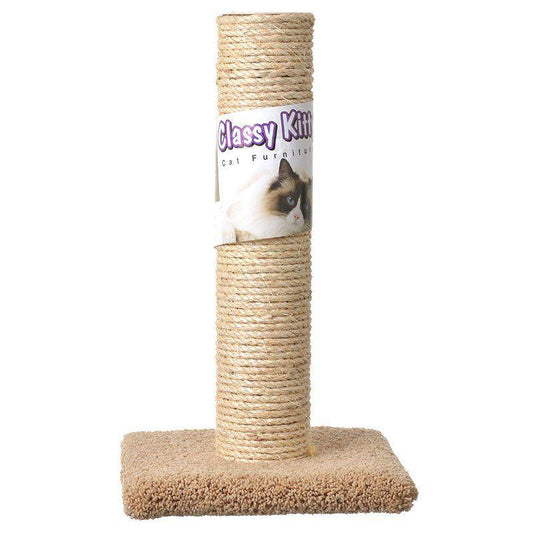 Classy Kitty Cat Sisal Scratching Post-Cat-North American Pet Products-20" High (Assorted Colors)-