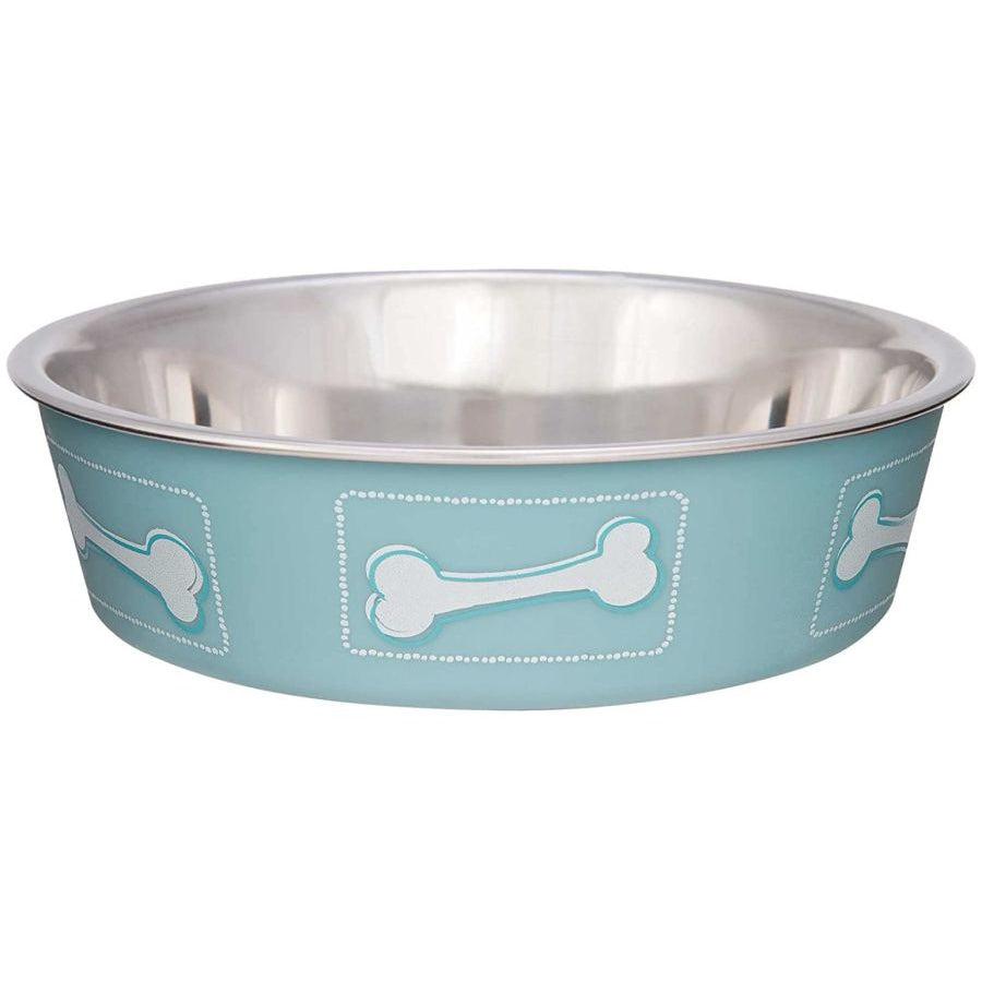 Loving Pets Stainless Steel & Coastal Blue Bella Bowl with Rubber Base-Dog-Loving Pets-Small - 1.25 Cups (5.5"D x 2"H)-