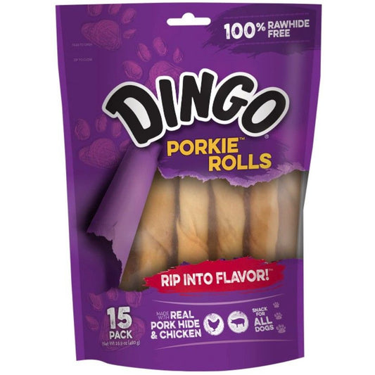 Dingo Porkie Rolls-Dog-Dingo-15 Pack-