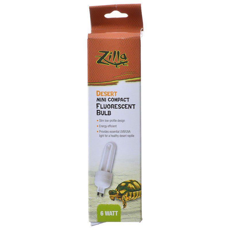 Zilla Desert Mini Compact Fluorescent UVA/UVB Bulb-Reptile-Zilla-1 Bulb - (6 Watt)-