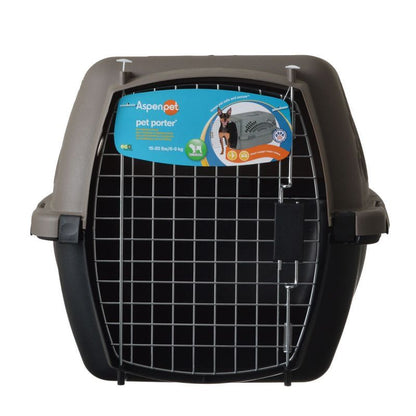 Aspen Pet Porter Heavy-Duty Pet Carrier Storm Gray and Black-Dog-Aspen Pet-Pets 15-20 lbs-