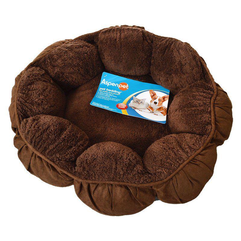 Aspen Pet Puffy Round Cat Bed-Cat-Aspen Pet-18" Diameter (Assorted Colors)-