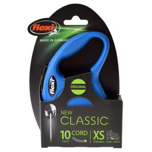 Flexi New Classic Retractable Cord Leash - Blue-Dog-Flexi-X-Small - 10' Lead (Pets up to 18 lbs)-