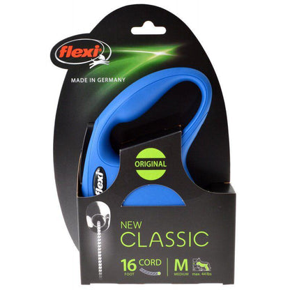 Flexi New Classic Retractable Cord Leash - Blue-Dog-Flexi-Medium - 16' Lead (Pets up to 44 lbs)-