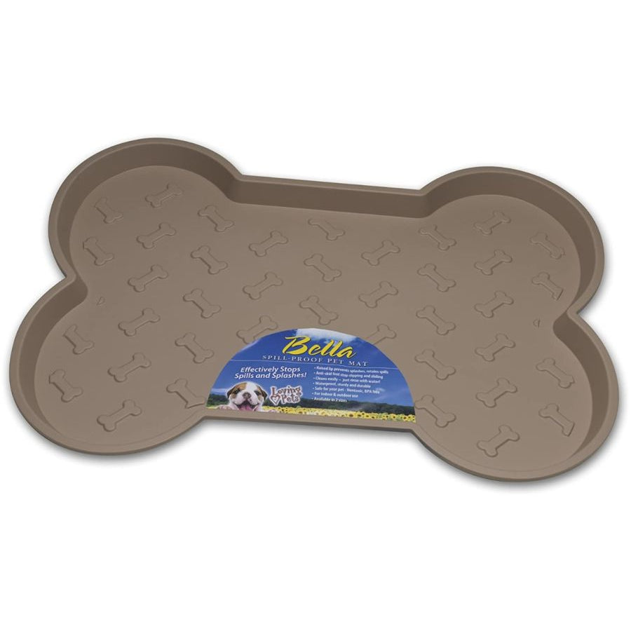 Loving Pets Bella Spill-Proof Dog Mat - Tan-Dog-Loving Pets-Small (18.25"L x 13.25"W)-