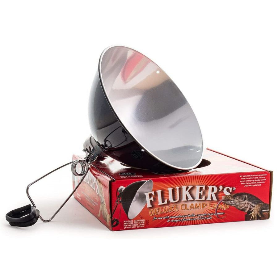 Flukers Clamp Lamp with Switch-Reptile-Flukers-250 Watt (10" Diameter)-