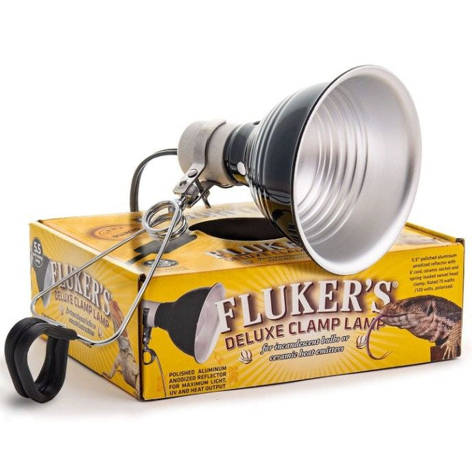 Flukers Clamp Lamp with Switch-Reptile-Flukers-75 Watt (5.5" Diameter)-