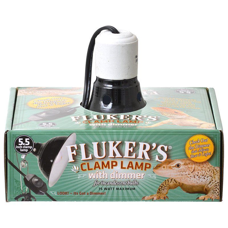 Flukers Clamp Lamp with Dimmer-Reptile-Flukers-75 Watt (5.5" Diameter)-