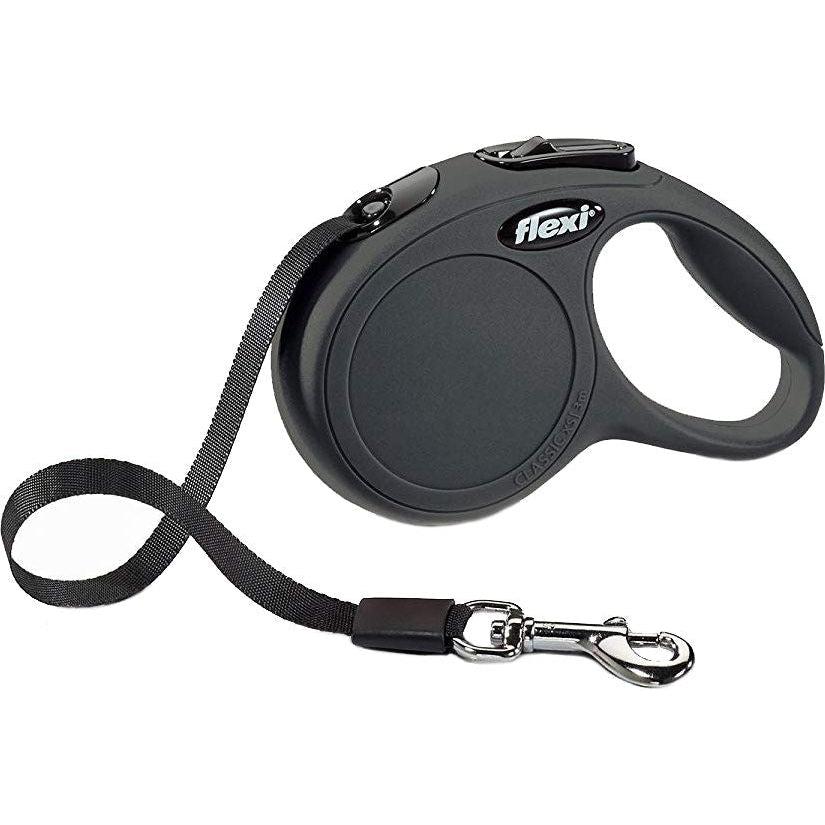 Flexi New Classic Retractable Tape Leash - Black-Dog-Flexi-X-Small - 10' Lead (Pets up to 26 lbs)-