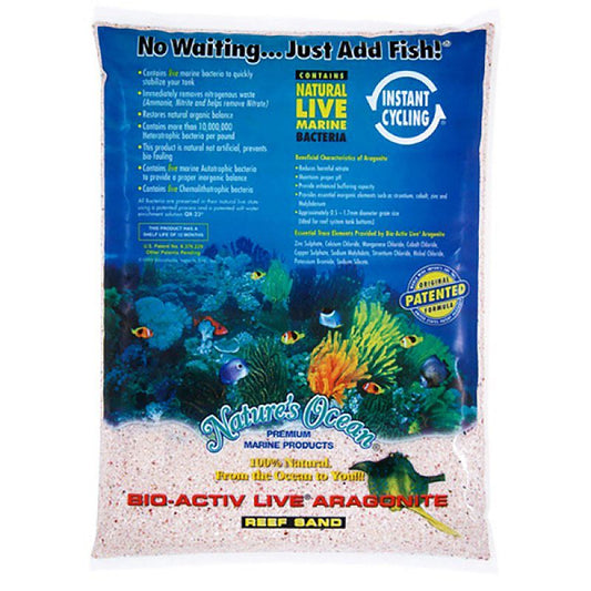 Nature's Ocean Samoa Pink Bio-Activ Live Aragonite Reef Sand-Fish-Nature's Ocean-20 lbs (0.5-1.7 mm Grain)-