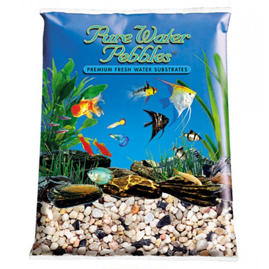 Pure Water Pebbles Aquarium Gravel - Rainbow Gems-Fish-Pure Water Pebbles-25 lbs (6.3-9.5 mm Grain)-