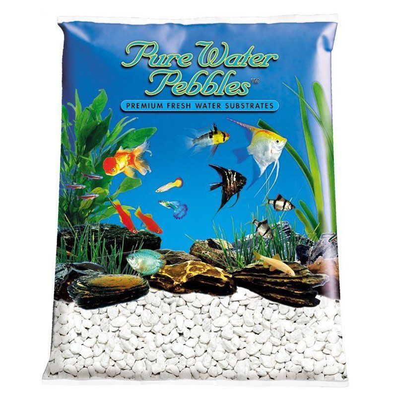 Pure Water Pebbles Aquarium Gravel - Snow White-Fish-Pure Water Pebbles-25 lbs (3.1-6.3 mm Grain)-