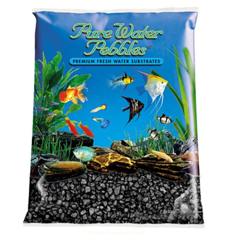 Pure Water Pebbles Aquarium Gravel - Jet Black-Fish-Pure Water Pebbles-5 lbs (3.1-6.3 mm Grain)-