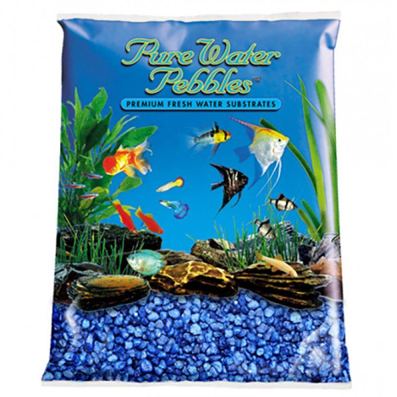 Pure Water Pebbles Aquarium Gravel - Marine Blue-Fish-Pure Water Pebbles-25 lbs (3.1-6.3 mm Grain)-