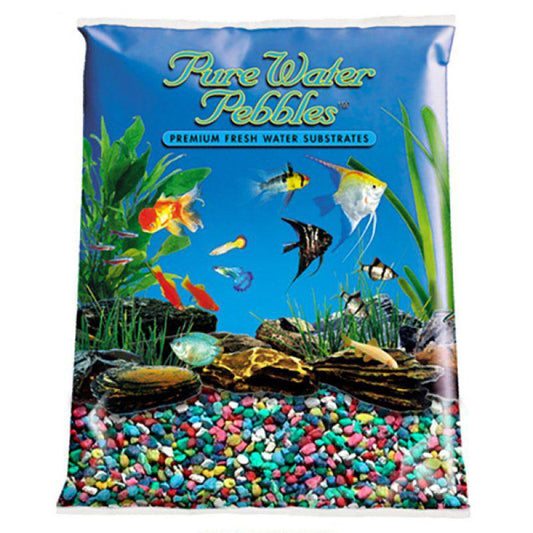 Pure Water Pebbles Aquarium Gravel - Rainbow-Fish-Pure Water Pebbles-5 lbs (3.1-6.3 mm Grain)-