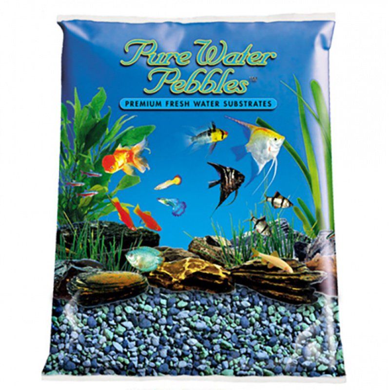 Pure Water Pebbles Aquarium Gravel - Blue Lagoon-Fish-Pure Water Pebbles-25 lbs (3.1-6.3 mm Grain)-