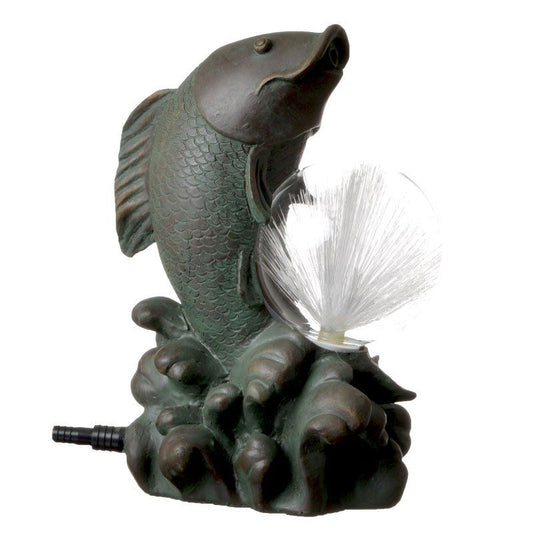 Beckett Solar Optic Fish Pond Spitter-Fish-Beckett-6.8"L x 5"W x 10"H-