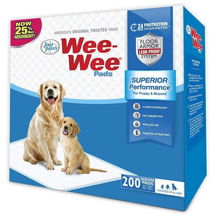 Four Paws Wee Wee Pads Original-Dog-Four Paws-200 Pack - Box (22" Long x 23" Wide)-