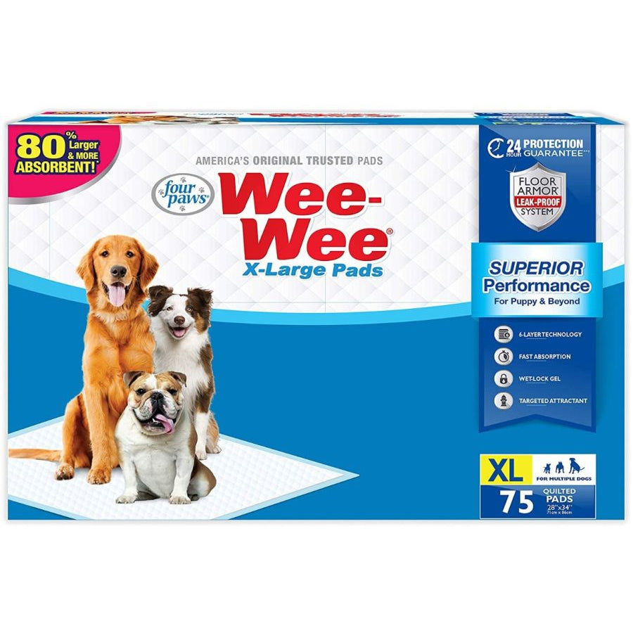 Four Paws X-Large Wee Wee Pads 28" x 34"-Dog-Four Paws-75 count-