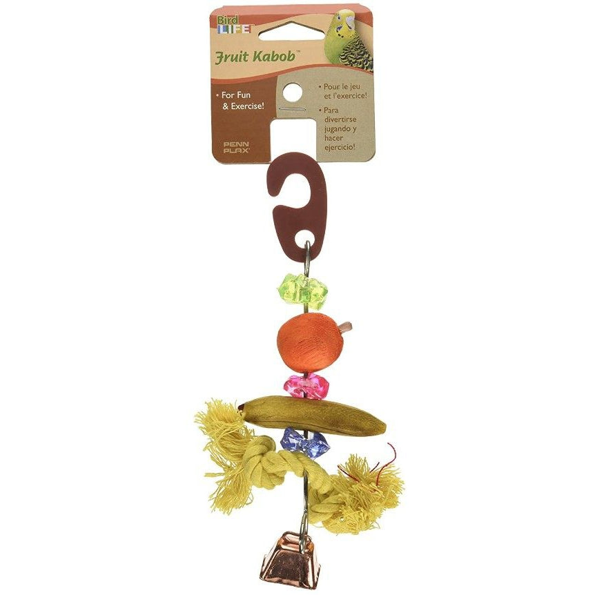 Penn Plax Bird Life Fruit-Kabob Wood Parakeet Toy-Bird-Penn Plax-8" Long-