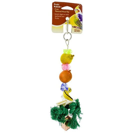 Penn Plax Bird Life Fruit-Kabob Wood Cockatiel Toy-Bird-Penn Plax-11" Long-