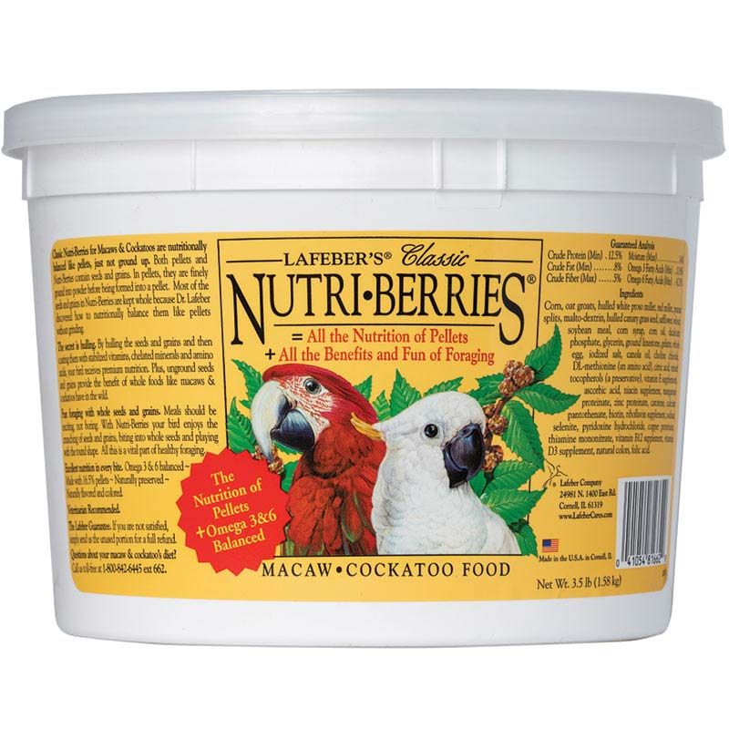 Lafeber Classic Nutri-Berries Macaw & Cockatoo Food-Bird-Lafeber-3.5 lb Bucket-