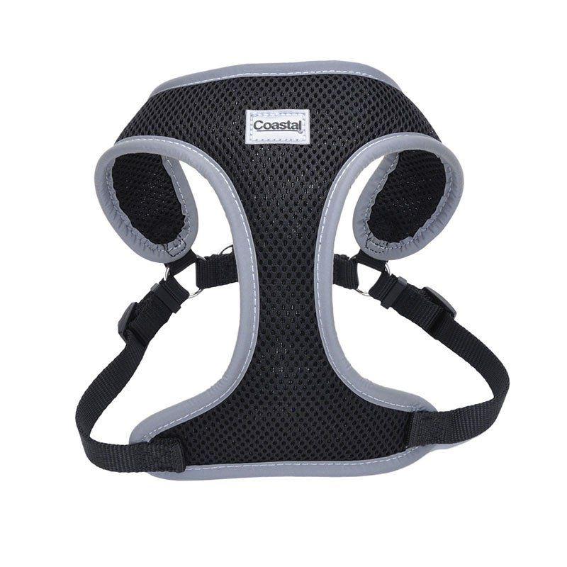 Coastal Pet Comfort Soft Reflective Wrap Adjustable Dog Harness - Black-Dog-Coastal Pet-X-Small - 16-19" Girth - (5/8" Straps)-