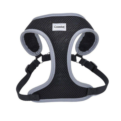 Coastal Pet Comfort Soft Reflective Wrap Adjustable Dog Harness - Black-Dog-Coastal Pet-X-Small - 16-19" Girth - (5/8" Straps)-