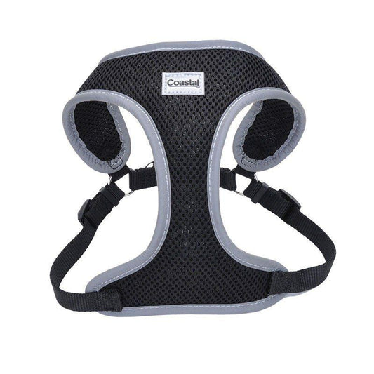 Coastal Pet Comfort Soft Reflective Wrap Adjustable Dog Harness - Black-Dog-Coastal Pet-X-Small - 16-19" Girth - (5/8" Straps)-