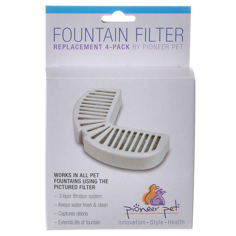 Pioneer Replacement Filters for Stainless Steel and Ceramic Fountains-Cat-Pioneer Pet-4 Pack-