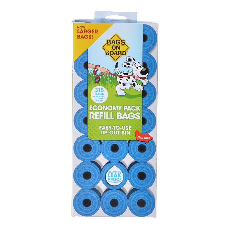 Bags on Board Waste Pick Up Refill Bags - Blue-Dog-Bags On Board-315 Bags-