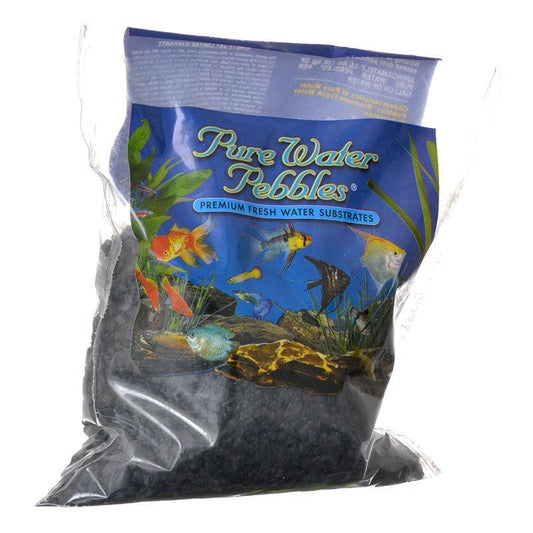 Pure Water Pebbles Aquarium Gravel - Jet Black-Fish-Pure Water Pebbles-25 lbs (3.1-6.3 mm Grain)-