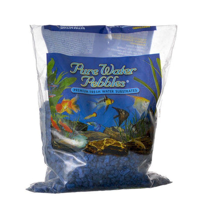 Pure Water Pebbles Aquarium Gravel - Marine Blue-Fish-Pure Water Pebbles-2 lbs (3.1-6.3 mm Grain)-