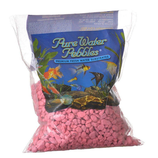 Pure Water Pebbles Aquarium Gravel - Neon Pink-Fish-Pure Water Pebbles-2 lbs (3.1-6.3 mm Grain)-