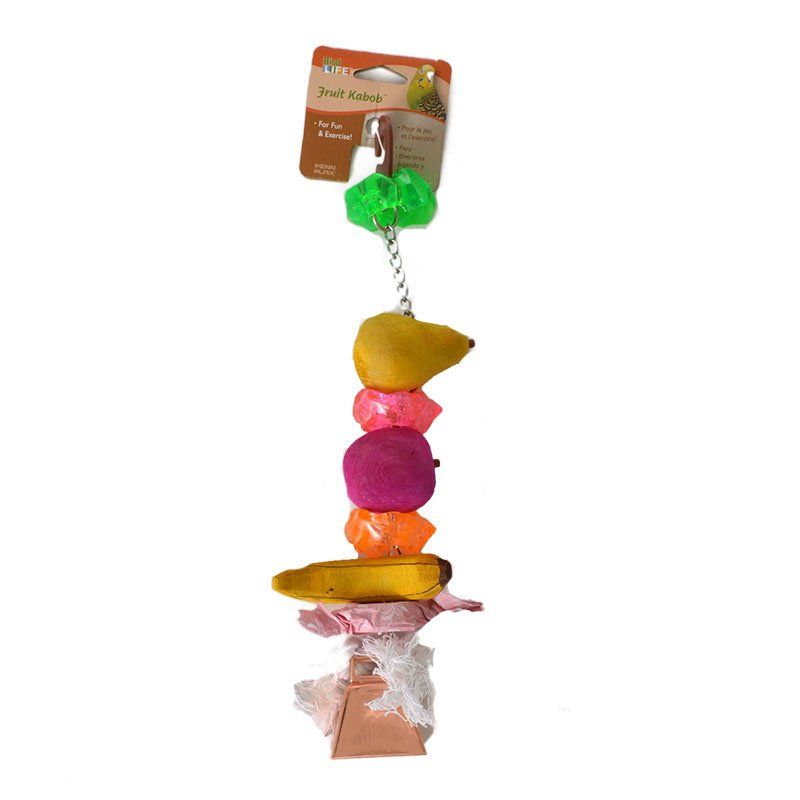 Penn Plax Bird Life Fruit-Kabob Wood Treat Toy for Parrots-Bird-Penn Plax-1 Pack (13" Long)-