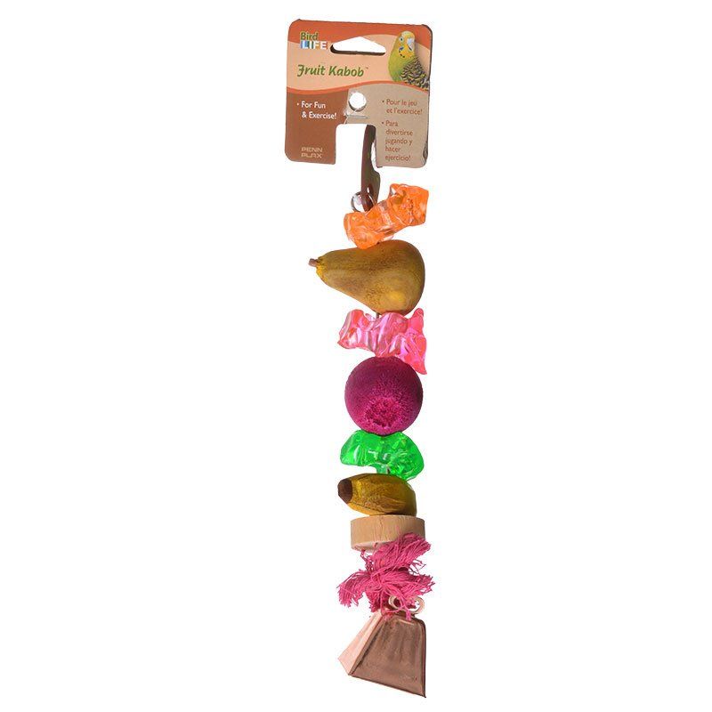 Penn Plax Bird Life Fruit-Kabob Wood Treat Toy for Parrots-Bird-Penn Plax-1 Pack (12" Long)-