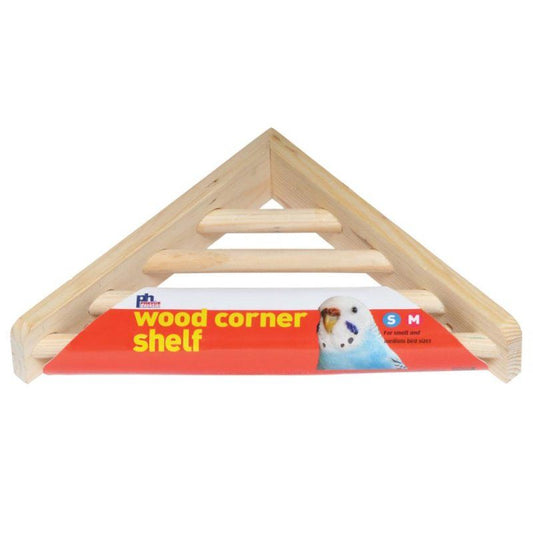 Prevue Wood Corner Shelf-Bird-Prevue-1 Pack - (7"L x 7"W x 1.5"H)-