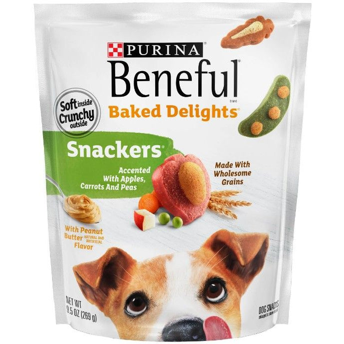 Purina Beneful Baked Delights Snackers with Apples, Carrots, Peas & Peanut Butter Dog Treats-Animals & Pet Supplies-BimBimPet-