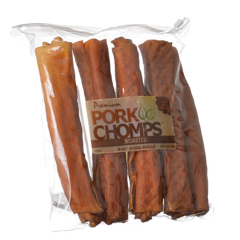 Premium Pork Chomps Roasted Porkhide Rolls-Dog-Scott Pet-5 Count - (8-10" Pork Rollz)-