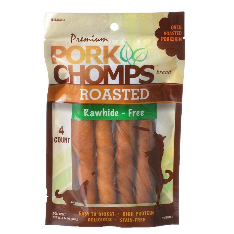 Premium Pork Chomps Roasted Porkhide Twists-Dog-Scott Pet-4 Pack-