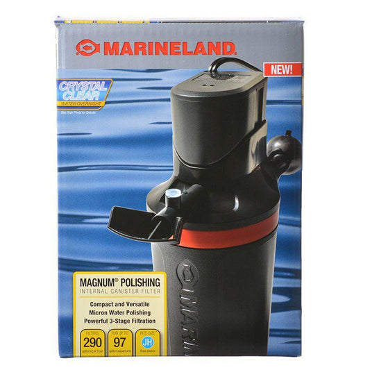 Marineland Magnum Internal Polishing Filter-Fish-Marineland-290 GPH - Up to 97 Gallons - (8.5"L x 5.8"W x 11"H)-