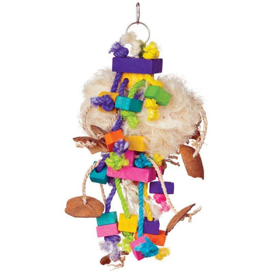 Prevue Bodacious Bites Tough Puff Bird Toy-Bird-Prevue-1 Pack - (7"W x 17"H)-