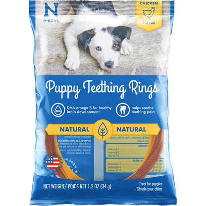 N-Bone Puppy Teething Ring - Chicken Flavor-Dog-N-Bone-Puppy Teething Ring - 3.5" Diameter (1 Pack)-