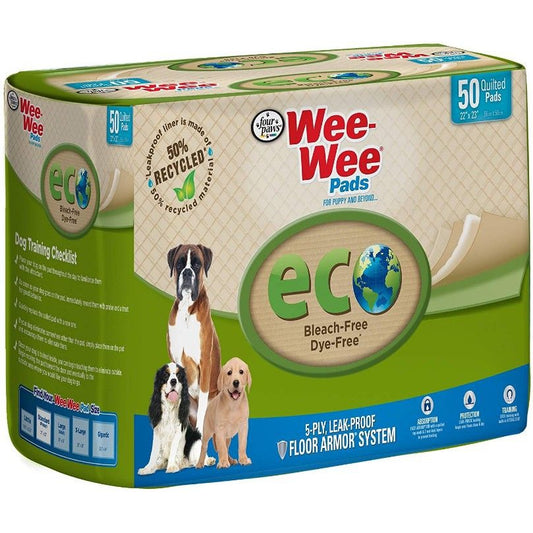 Four Paws Wee-Wee Pads - Eco-Dog-Four Paws-50 Pack - (22"L x 23"W)-