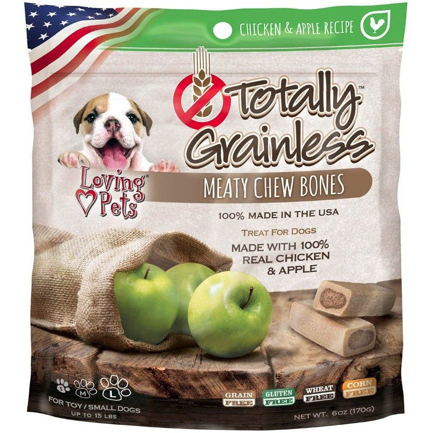 Loving Pets Totally Grainless Meaty Chew Bones - Chicken & Apple-Dog-Loving Pets-Toy/Small Dogs - 6 oz - (Dogs up to 15 lbs)-