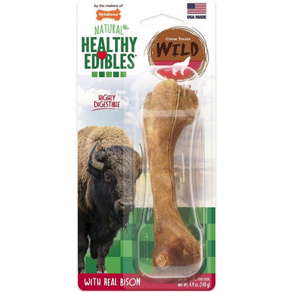 Nylabone Natural Healthy Edibles Wild Bison Chew Treats-Dog-Nylabone-Large - 1 Pack-